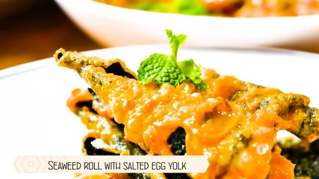tai er's seaweed roll with salted egg yolk